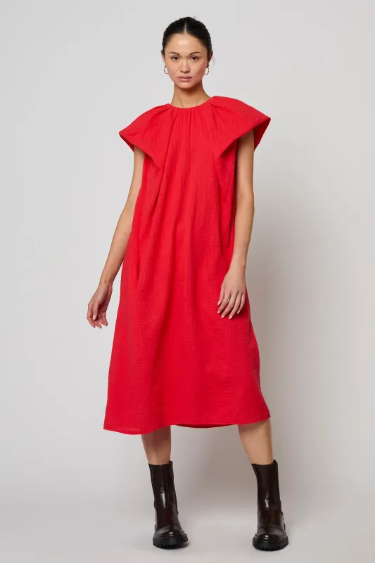 Cacie Dress in Organic Crinkled Cotton sold by Atelier Delphine