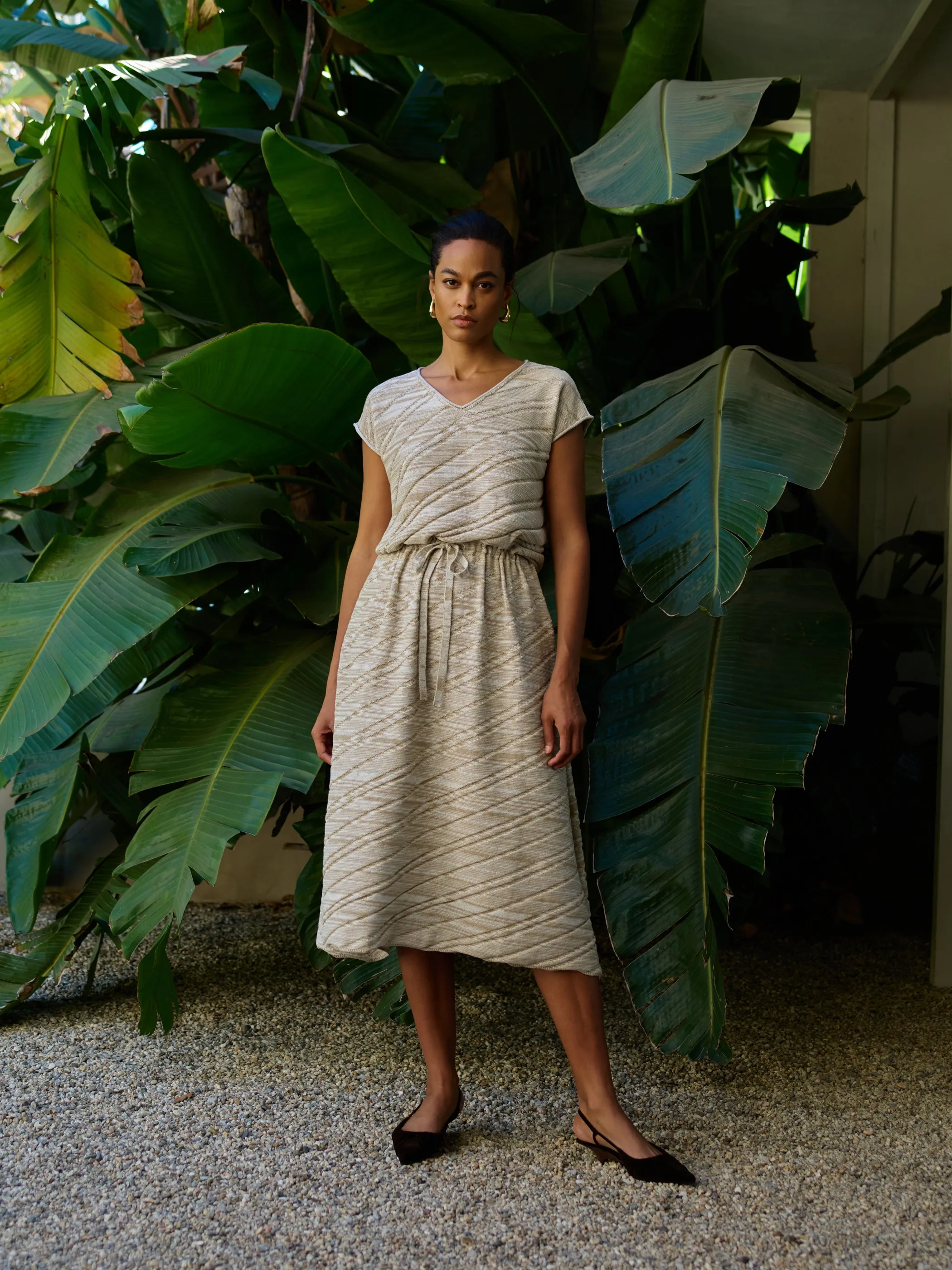 Relaxed Long Boxy Dress with tie sold by Atelier Delphine