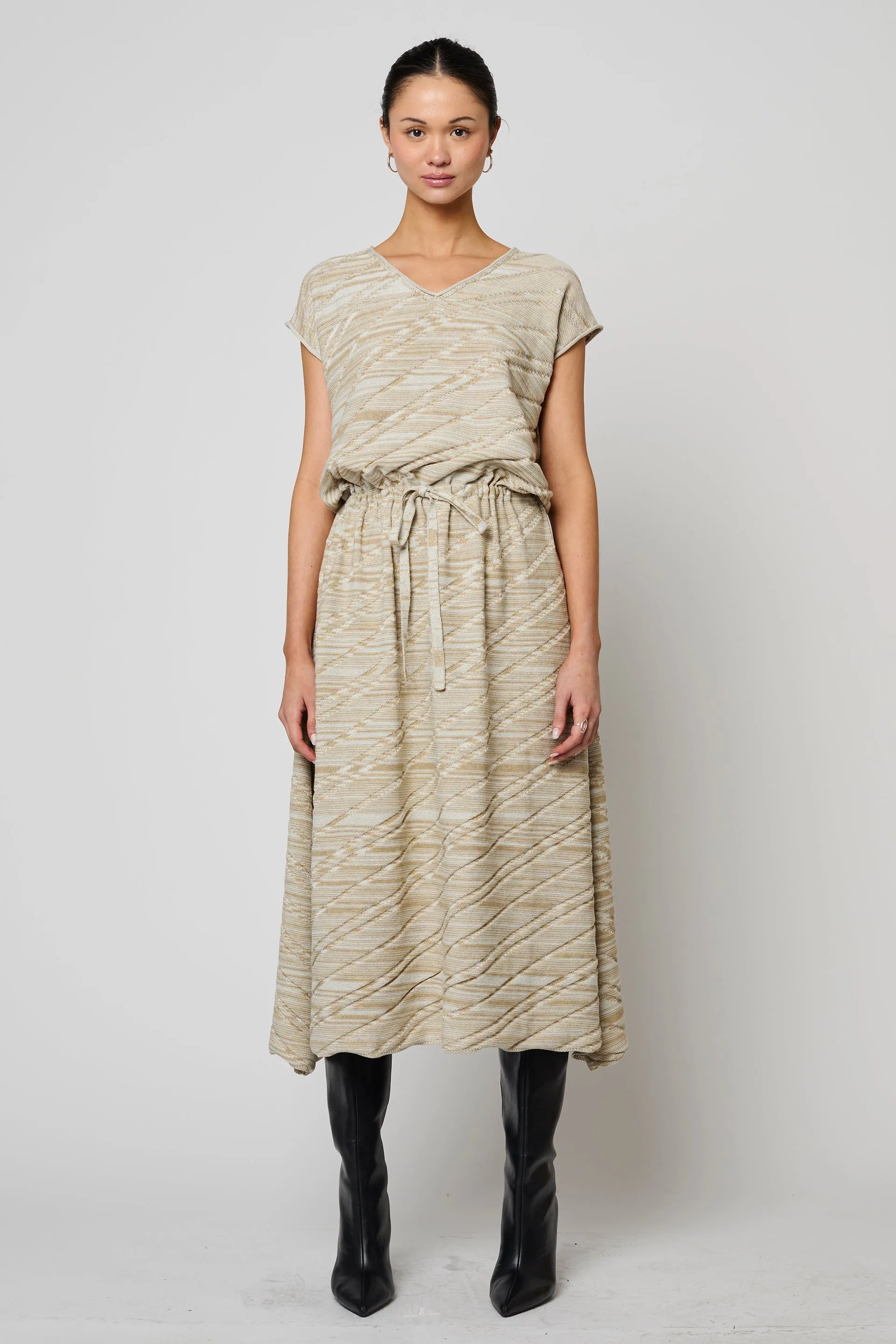 Relaxed Long Boxy Dress with tie sold by Atelier Delphine product image thumbnail 2