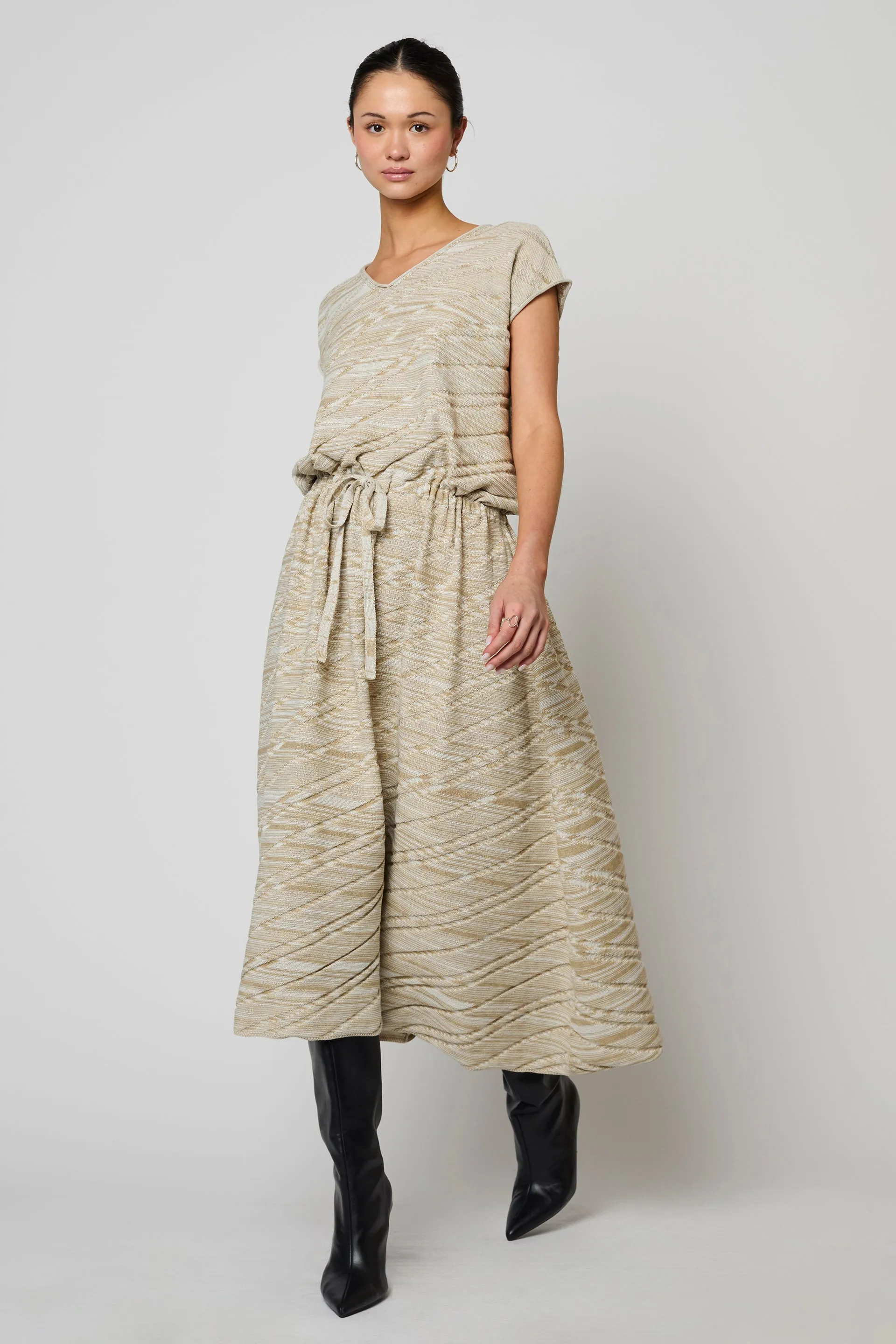 Relaxed Long Boxy Dress with tie sold by Atelier Delphine product image thumbnail 3