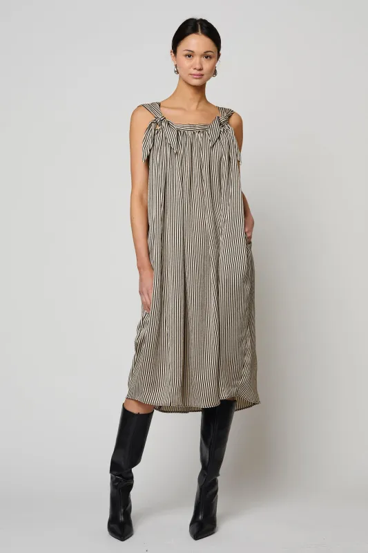 Adraste Hammered Satin Stripe Dress sold by Atelier Delphine