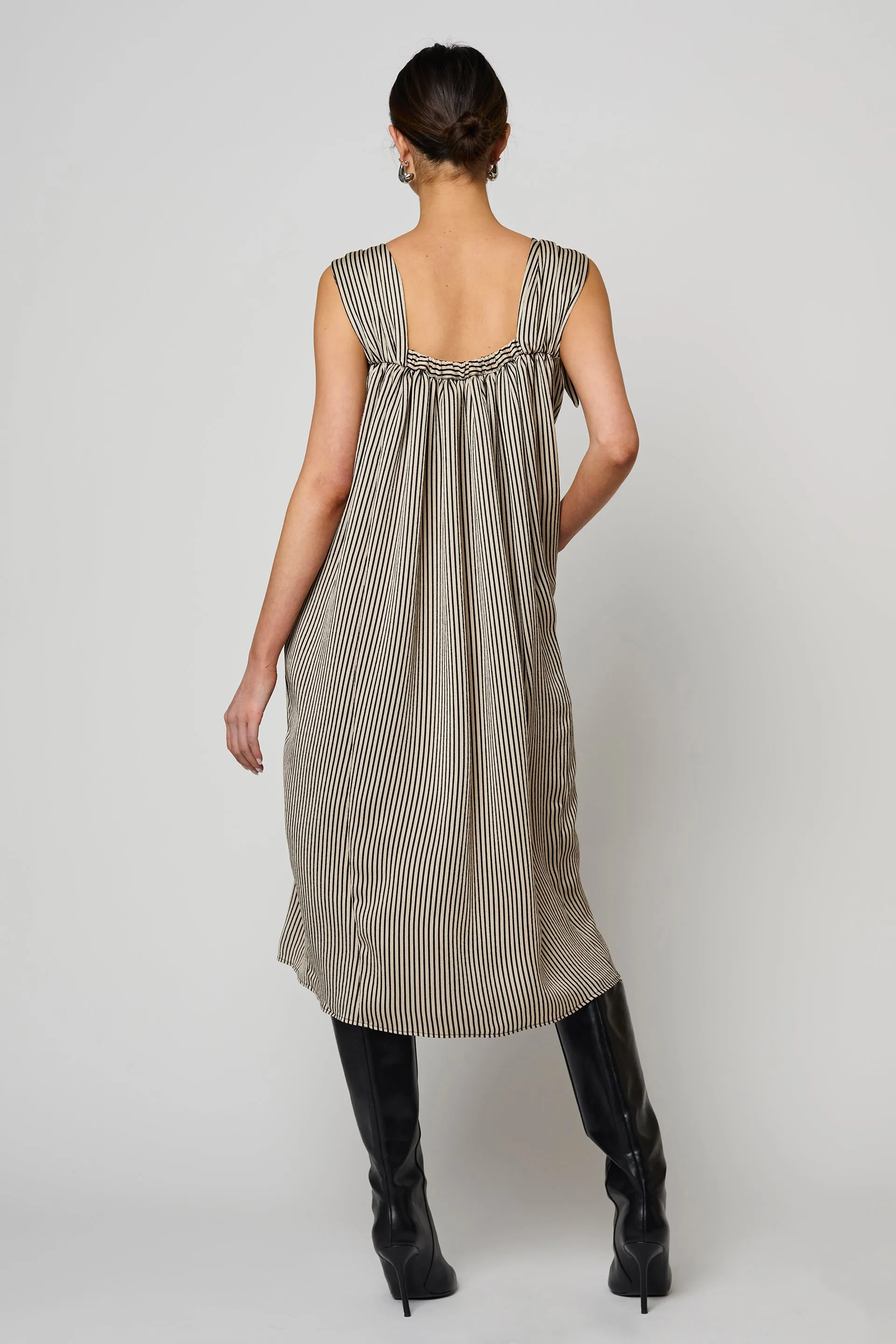 Adraste Hammered Satin Stripe Dress sold by Atelier Delphine product image thumbnail 3