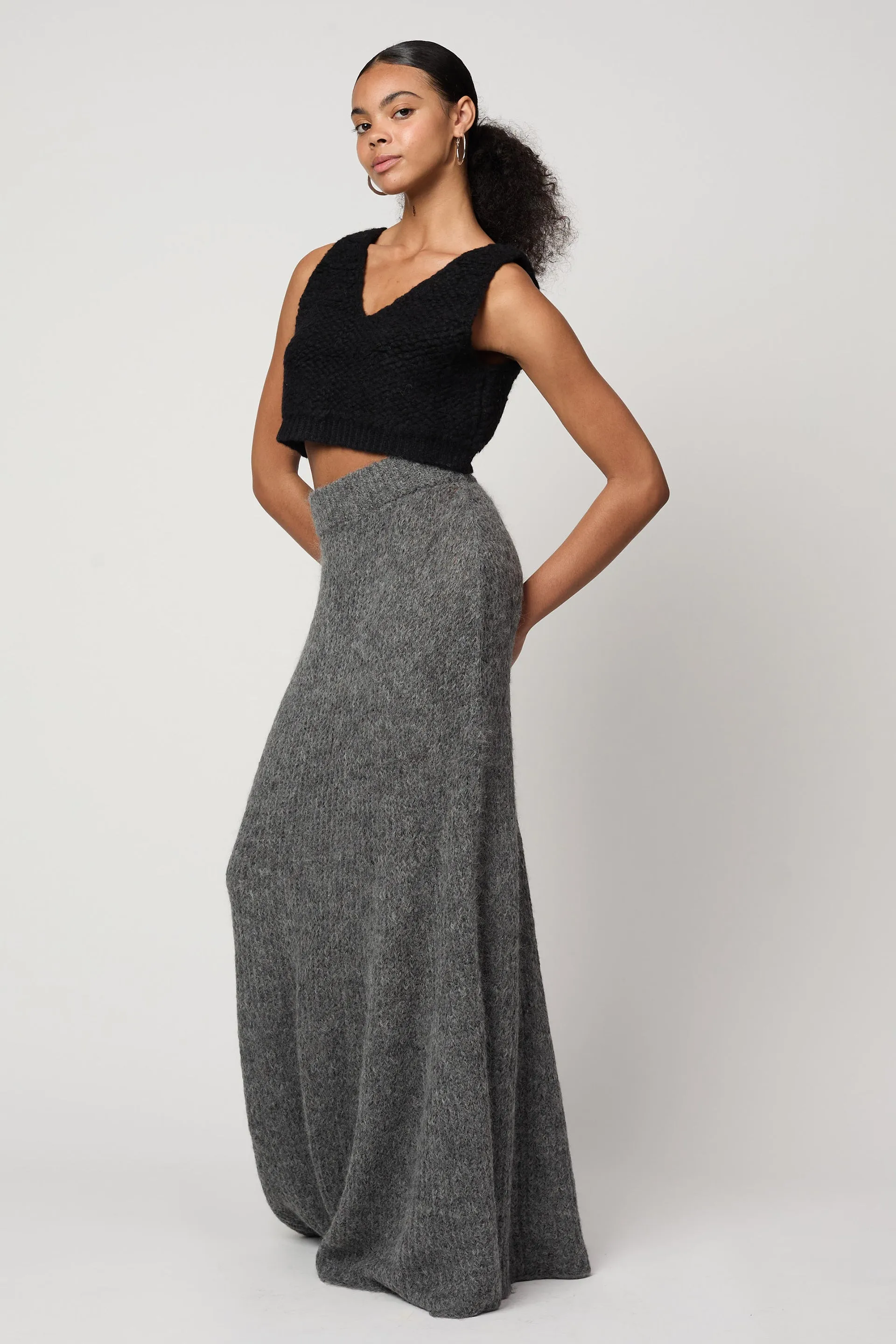 Clancy Skirt in Suri Alpaca Airy Knit sold by Atelier Delphine