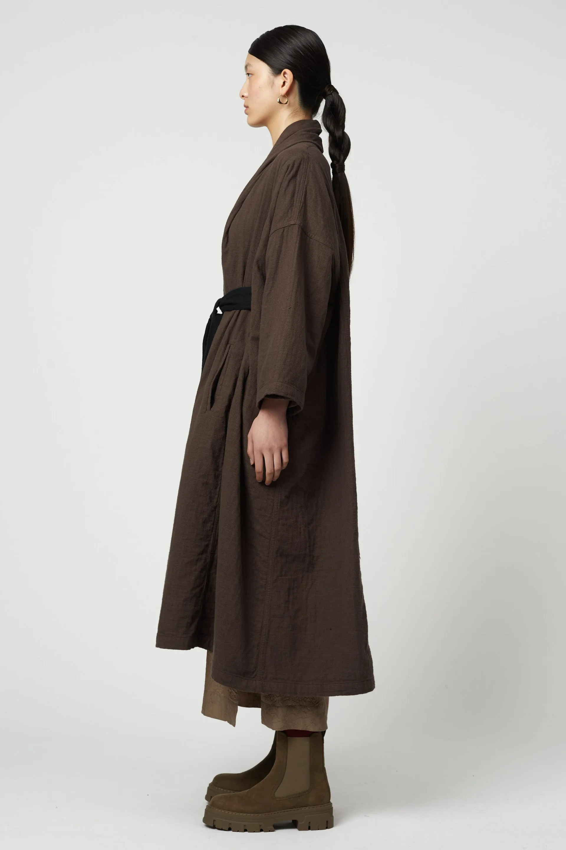 Belted Long Haori Coat in Double Layer Gauze sold by Atelier Delphine product image thumbnail 5