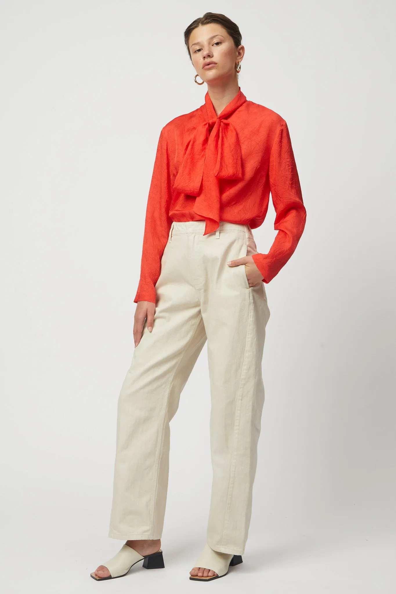 Scarf Blouse in Crinkled Cupro sold by Atelier Delphine product image thumbnail 3