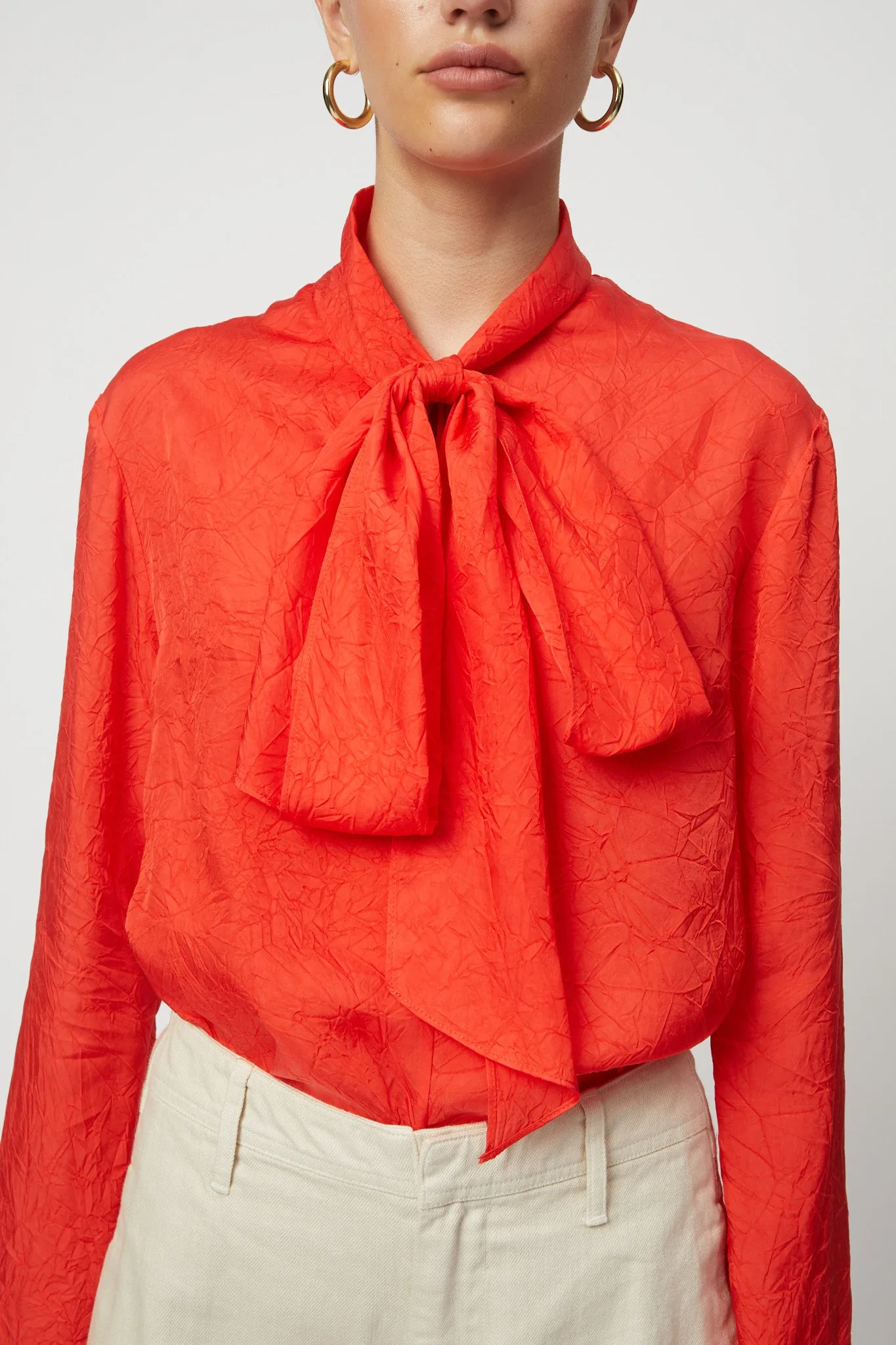 Scarf Blouse in Crinkled Cupro sold by Atelier Delphine product image thumbnail 2