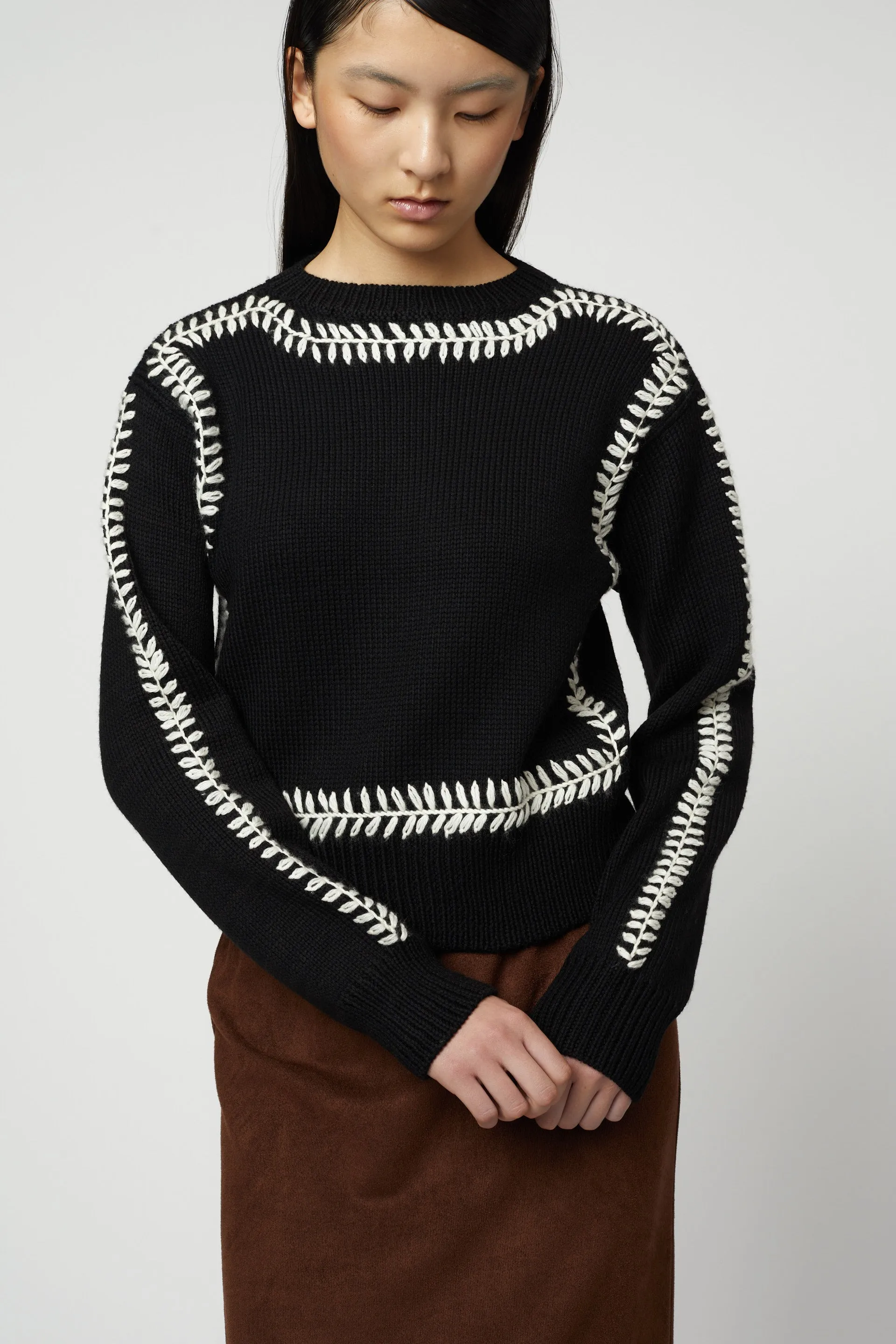 SLOUCHY SWEATER W/ HAND EMBROIDERY sold by Atelier Delphine product image thumbnail 5