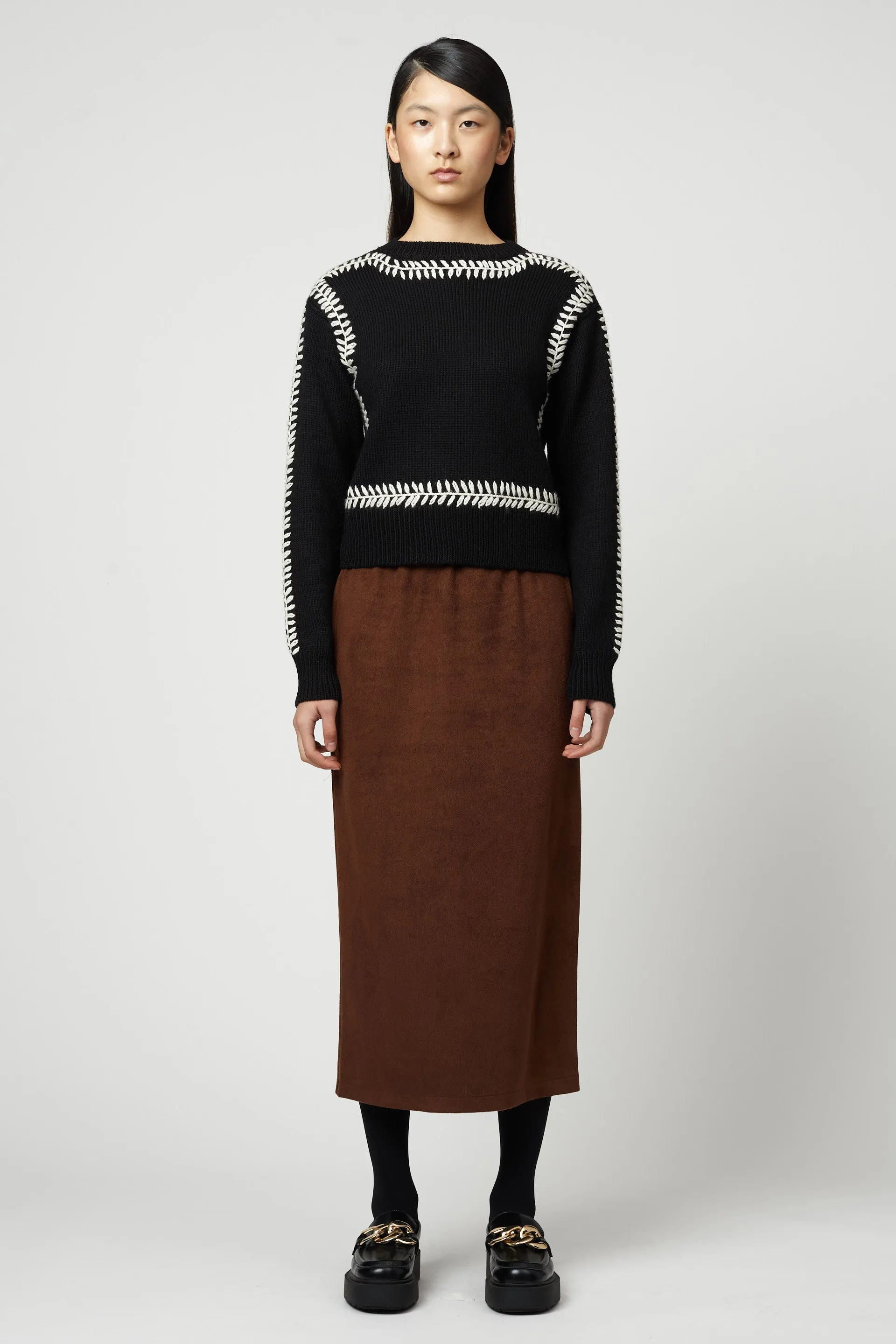 SLOUCHY SWEATER W/ HAND EMBROIDERY sold by Atelier Delphine product image thumbnail 3