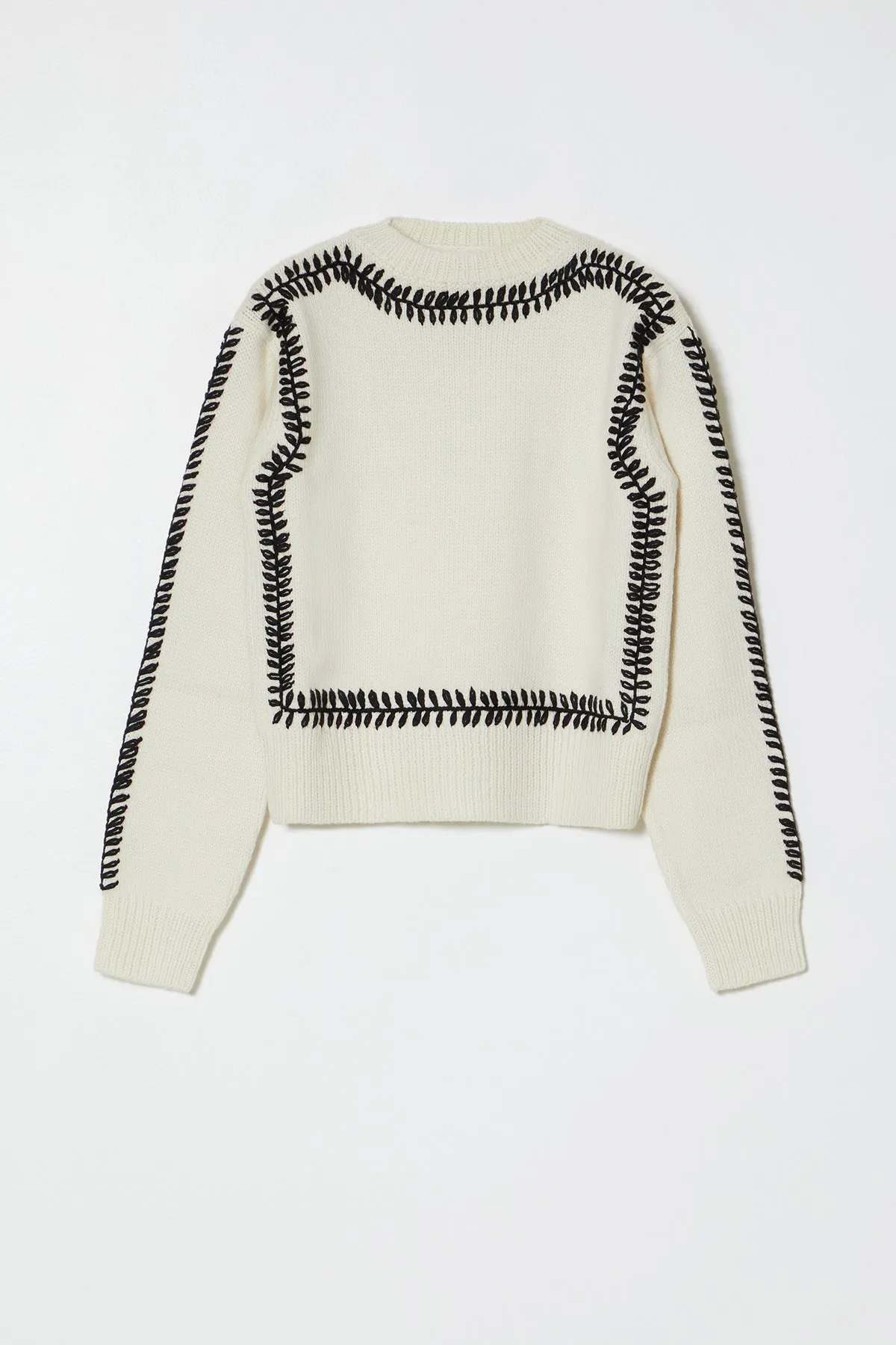 SLOUCHY SWEATER W/ HAND EMBROIDERY sold by Atelier Delphine