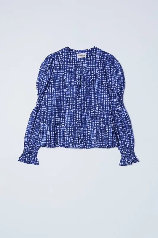 Matilda Blouse in Watercolor Picnic made by Atelier Delphine