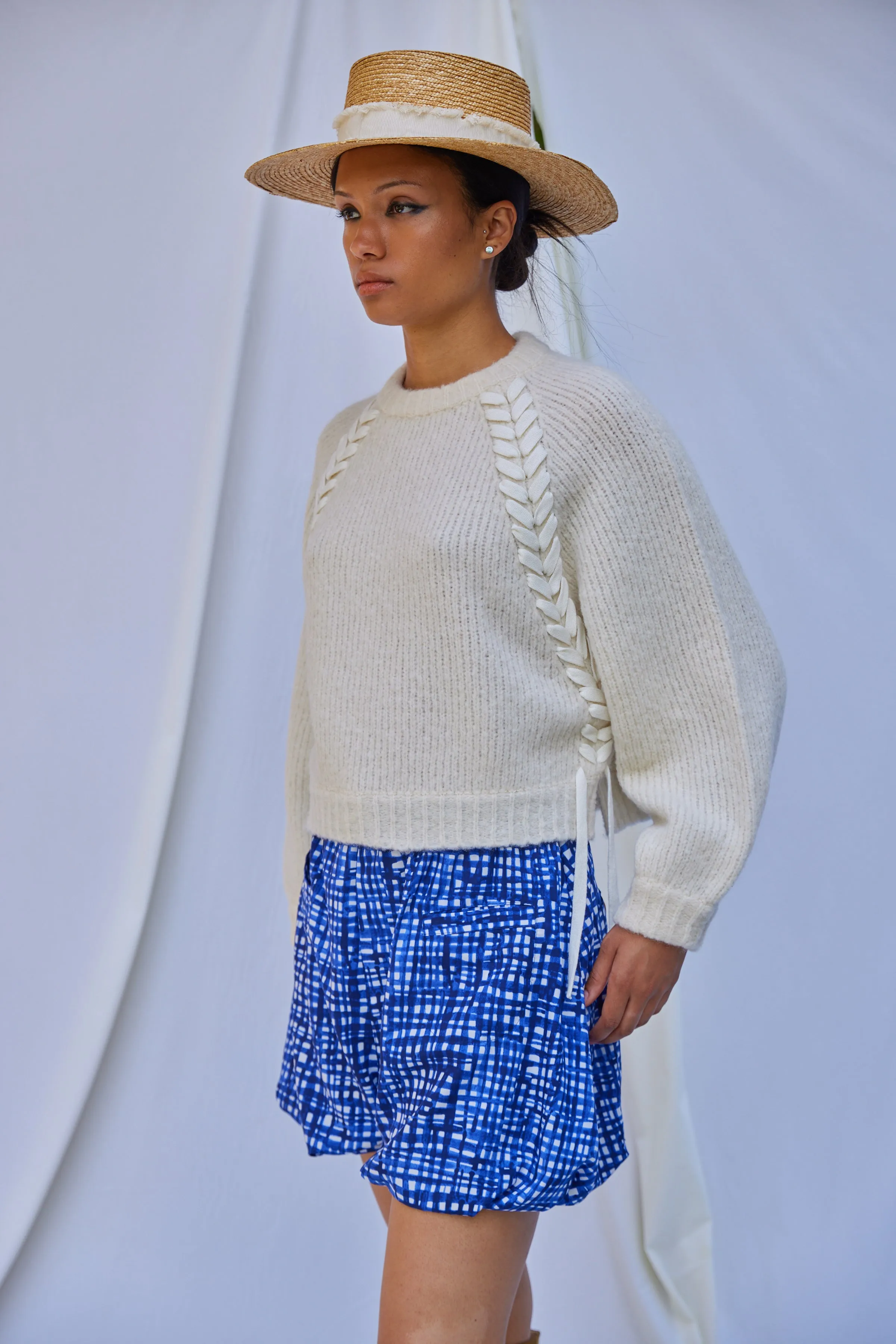 Balloon Sleeve Sweater with Braids in Supreme Alpaca sold by Atelier Delphine product image thumbnail 3