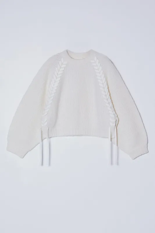 Balloon Sleeve Sweater with Braids in Supreme Alpaca sold by Atelier Delphine