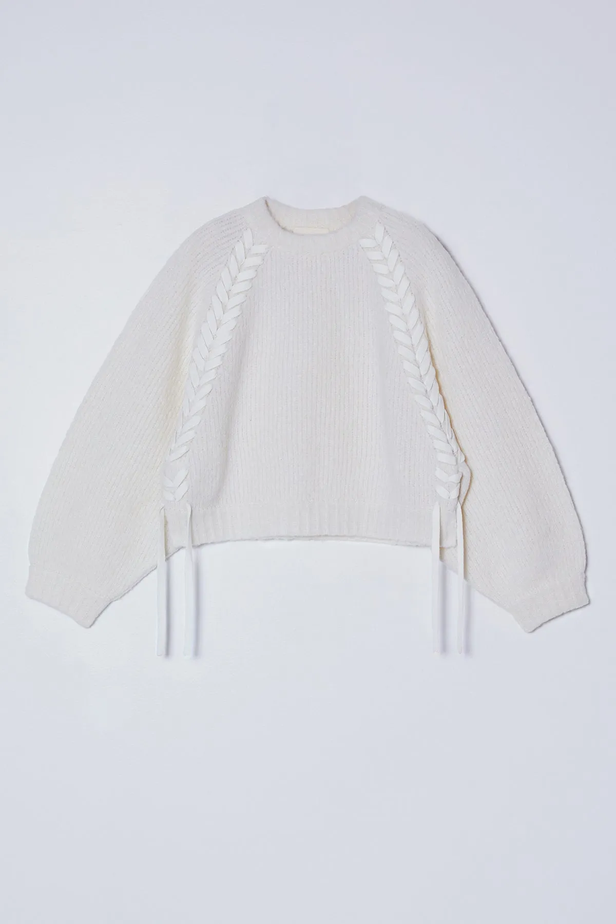 Balloon Sleeve Sweater with Braids in Supreme Alpaca sold by Atelier Delphine