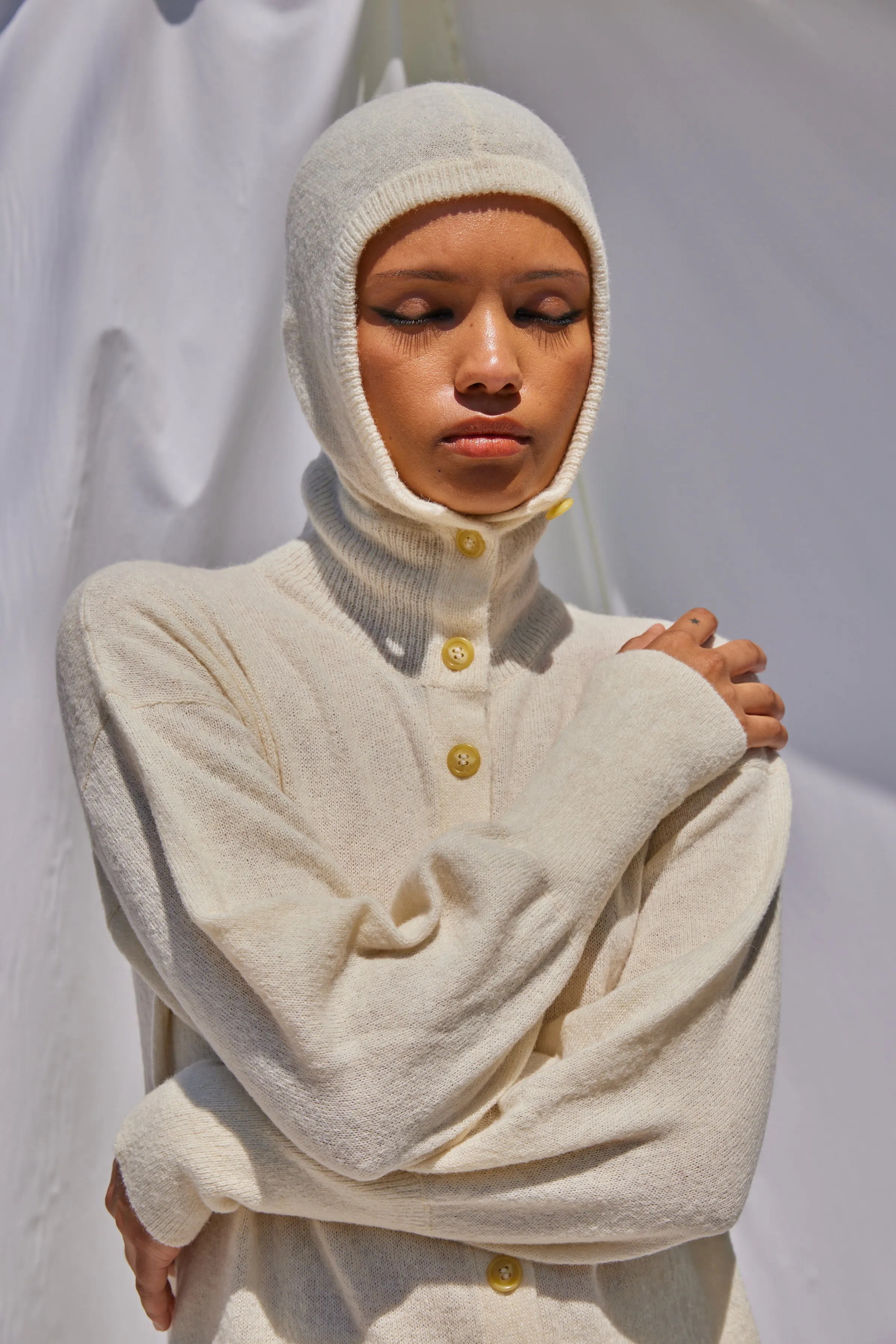 Lightweight Balaclava Cardigan in Soft Alpaca sold by Atelier Delphine product image thumbnail 5