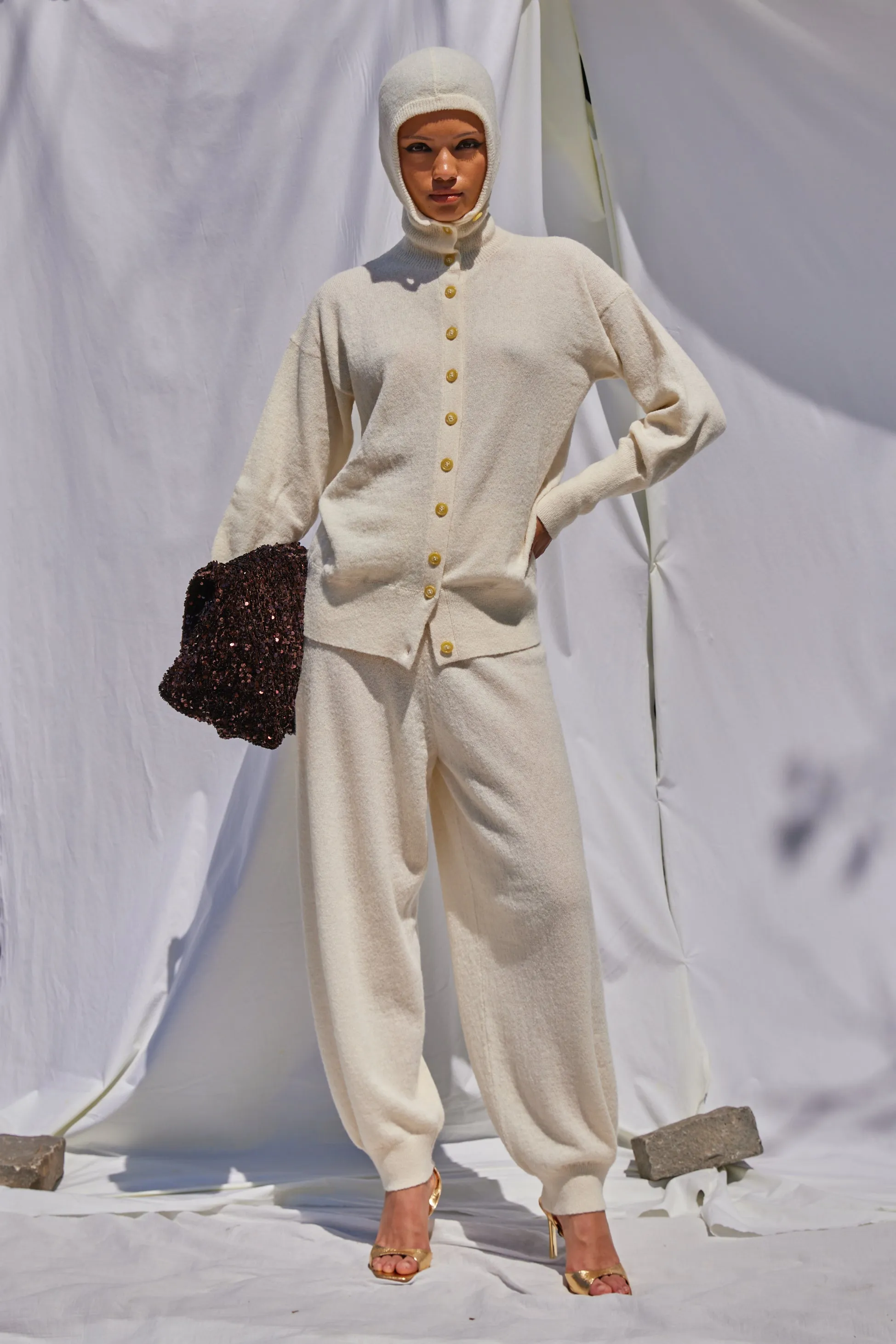 Lightweight Balaclava Cardigan in Soft Alpaca sold by Atelier Delphine product image thumbnail 3