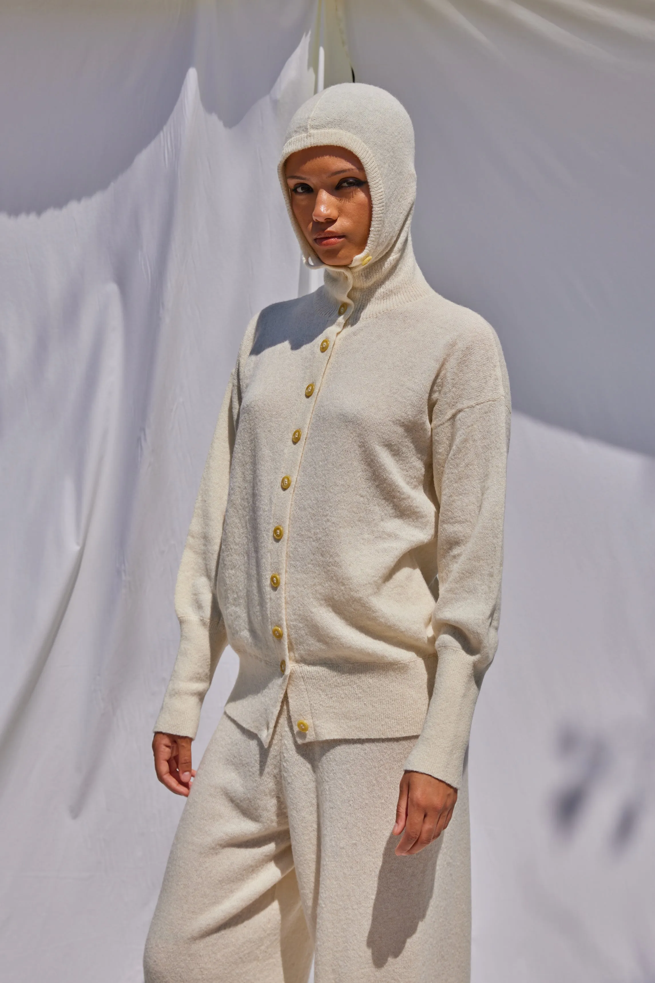 Lightweight Balaclava Cardigan in Soft Alpaca sold by Atelier Delphine product image thumbnail 2