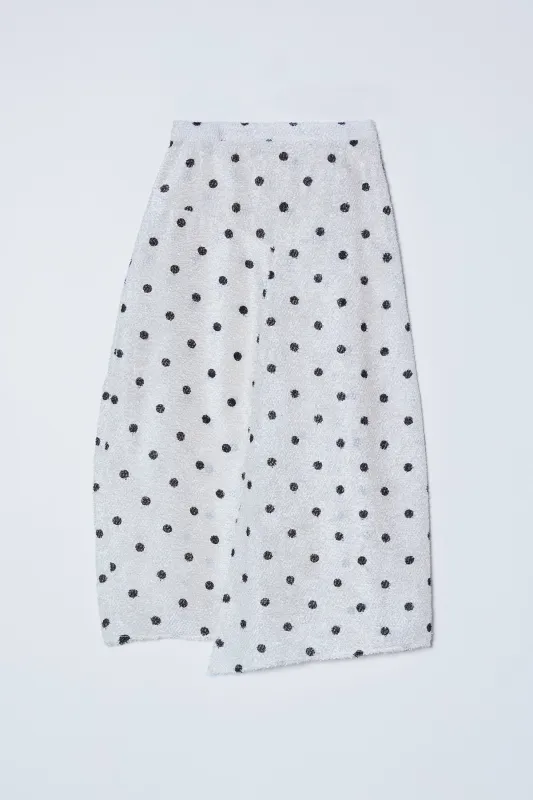 Mila Skirt in Sheer Fuzzy Polkadots sold by Atelier Delphine
