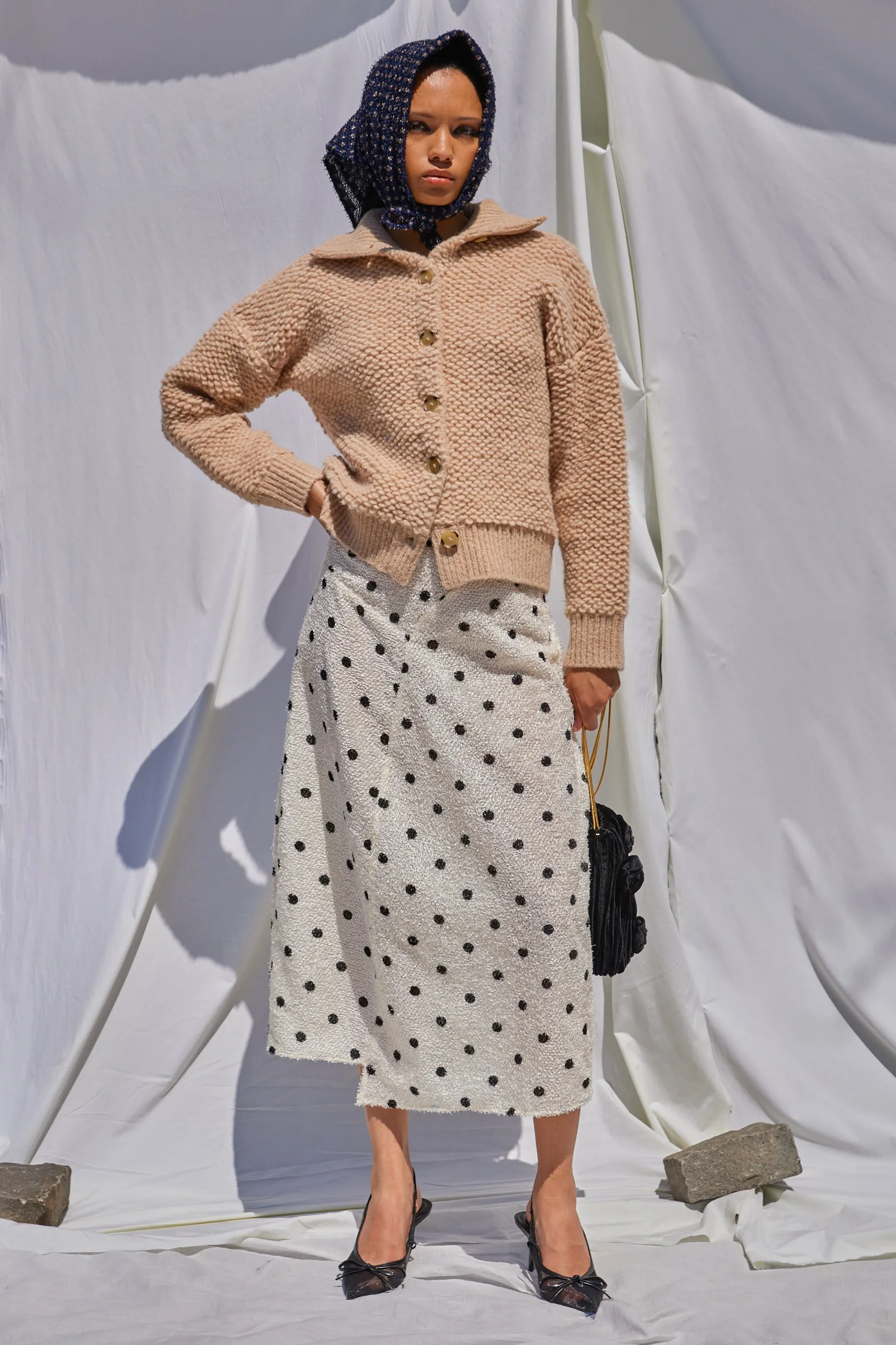 Mila Skirt in Sheer Fuzzy Polkadots sold by Atelier Delphine product image thumbnail 2