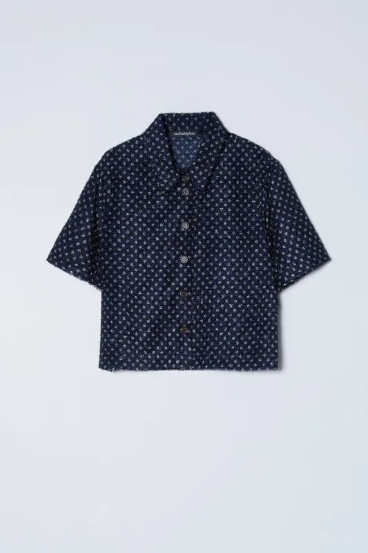 Anouk Blouse in Sheer Fuzzy Polka Dots made by Atelier Delphine