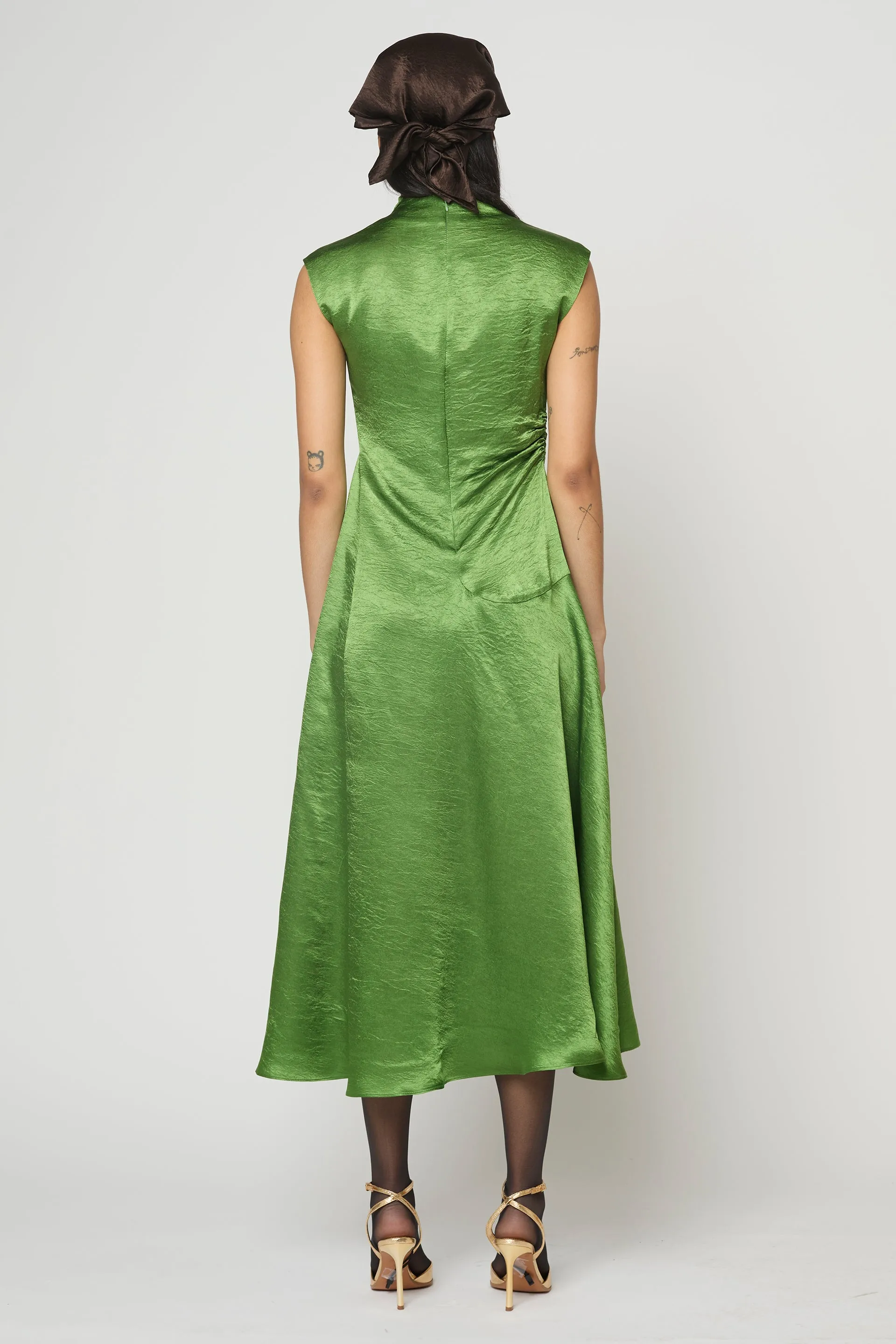 Twisted Dress in Crinkled Satin sold by Atelier Delphine product image thumbnail 4