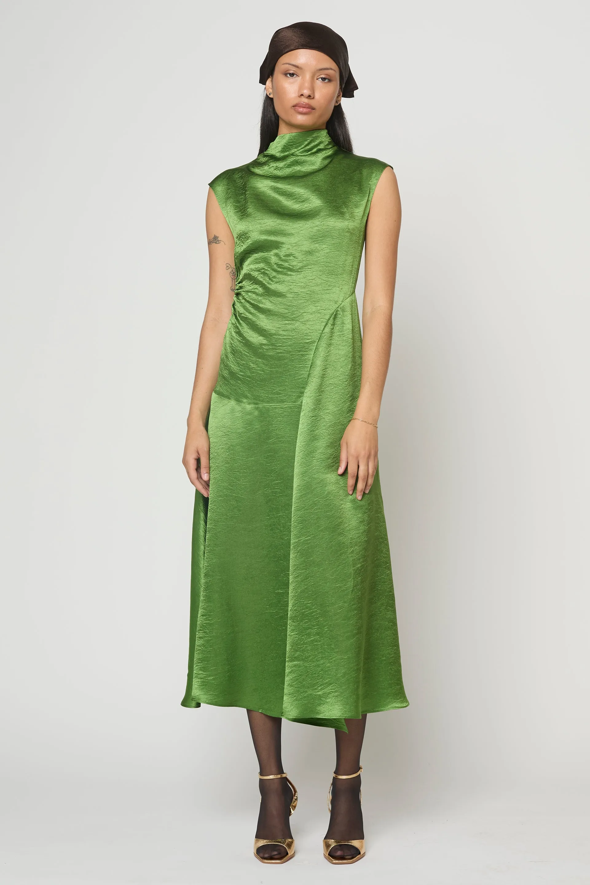 Twisted Dress in Crinkled Satin sold by Atelier Delphine product image thumbnail 2