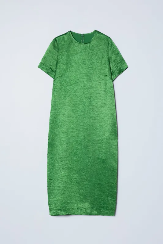 Simone Dress in Crinkled Satin made by Atelier Delphine