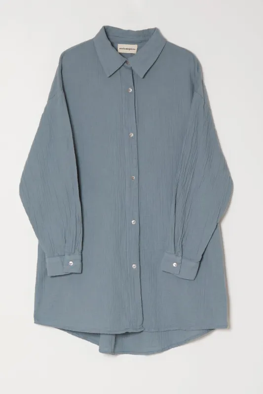 Oversized Overlay Shirt in Crinkle Cotton made by Atelier Delphine