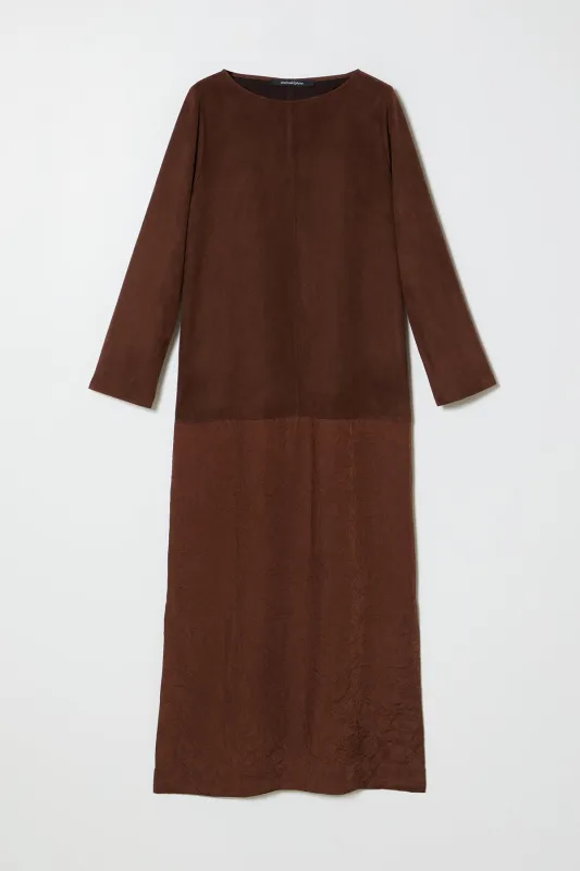 Patricia Dress in Crinkled Cupro and Matte Velvet made by Atelier Delphine