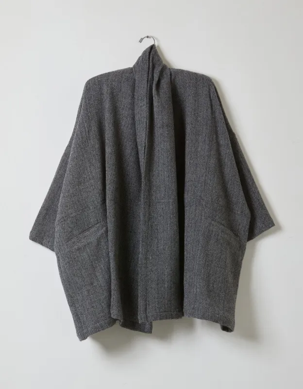 Herringbone Haori Coat in Soft Wool made by Atelier Delphine