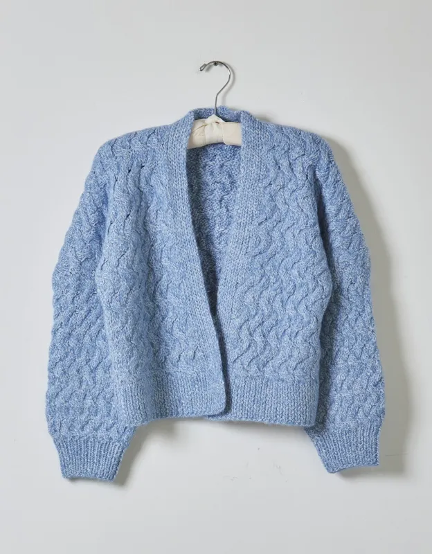 Cora cable open cardi in Alpaca & Silk made by Atelier Delphine