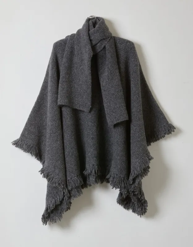Scarf Poncho with fringes sold by Atelier Delphine