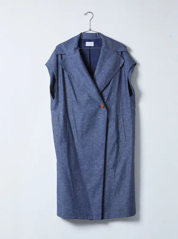 Sleeveless Linen Cocoon Coat sold by Atelier Delphine