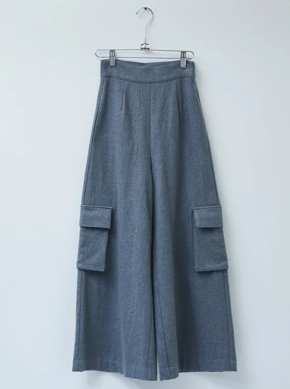 Catonia Cropped Cargo Pant in wool blend sold by Atelier Delphine