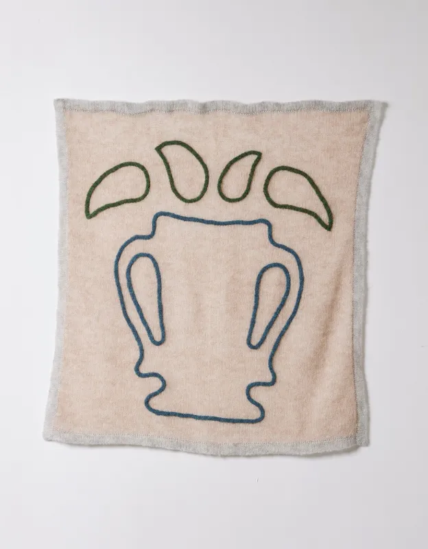 Archive Sale Vase Scarf in Hand Embossed Alpaca made by Atelier Delphine