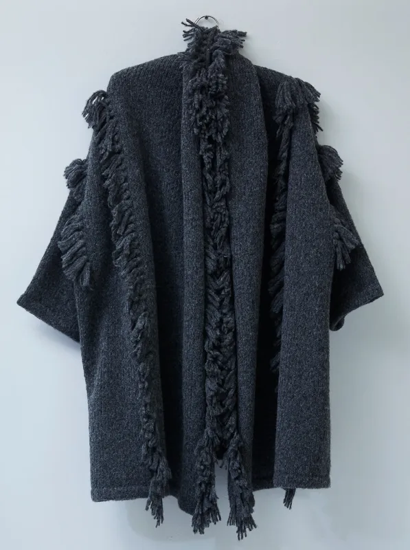 Fringe Haori Coat in Supreme Alpaca sold by Atelier Delphine