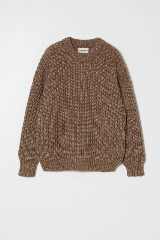 Rib Crewneck Sweater in Alpaca Pima Blend made by Atelier Delphine