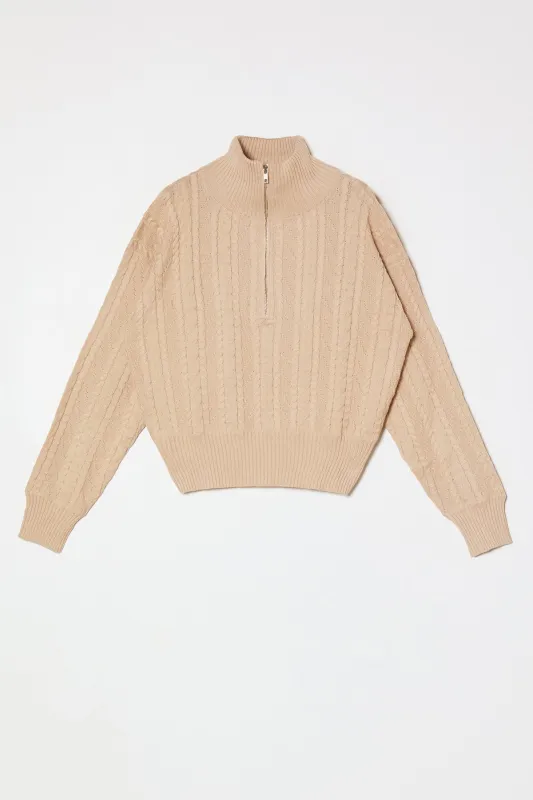 Nova Zip Sweater in Rope Knit made by Atelier Delphine