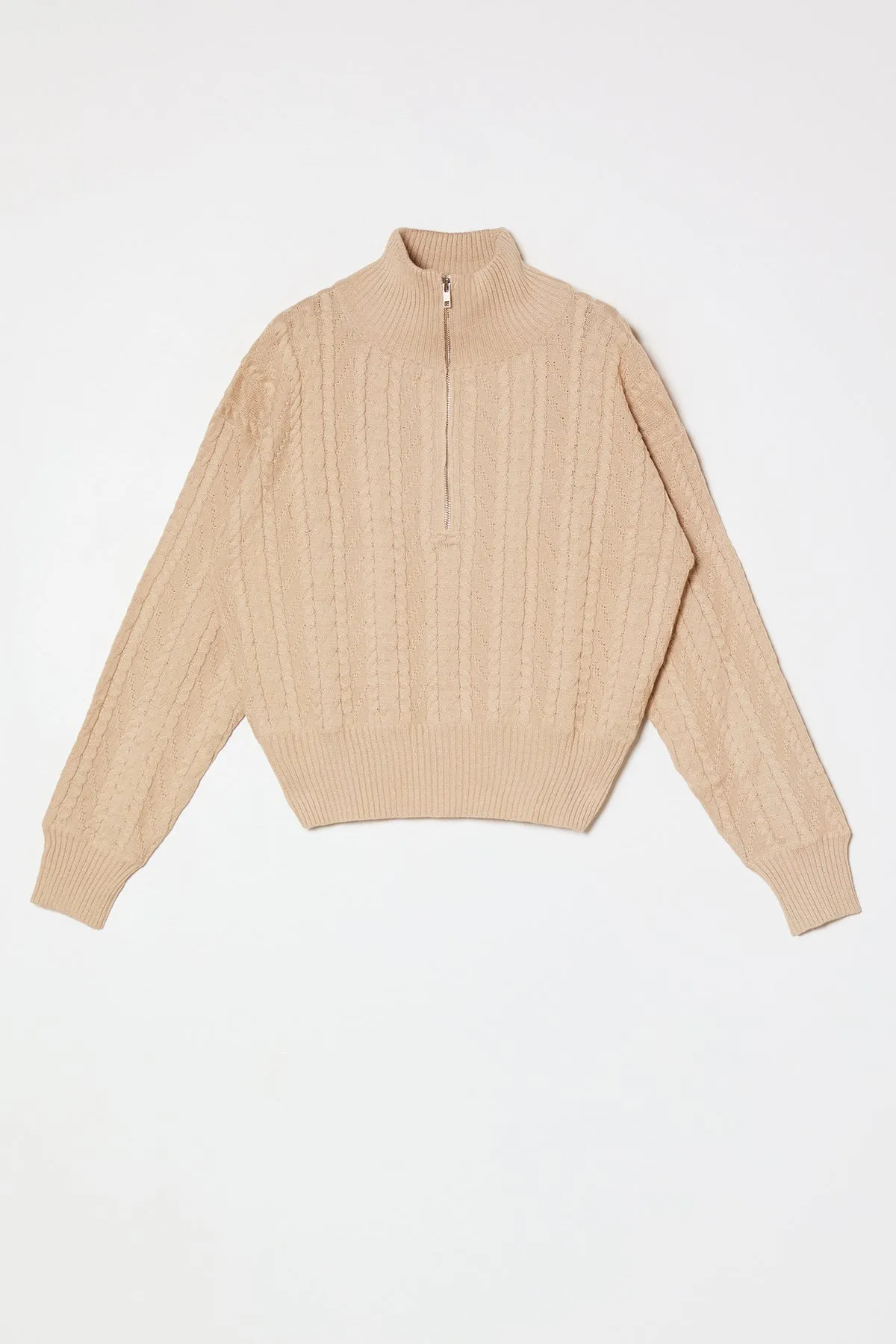 Nova Zip Sweater in Rope Knit sold by Atelier Delphine