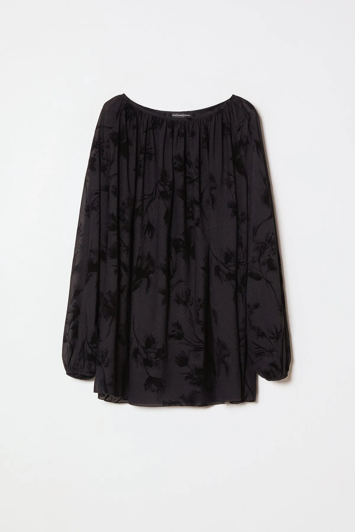 Soraia Tunic in Flower Flock Crepe sold by Atelier Delphine