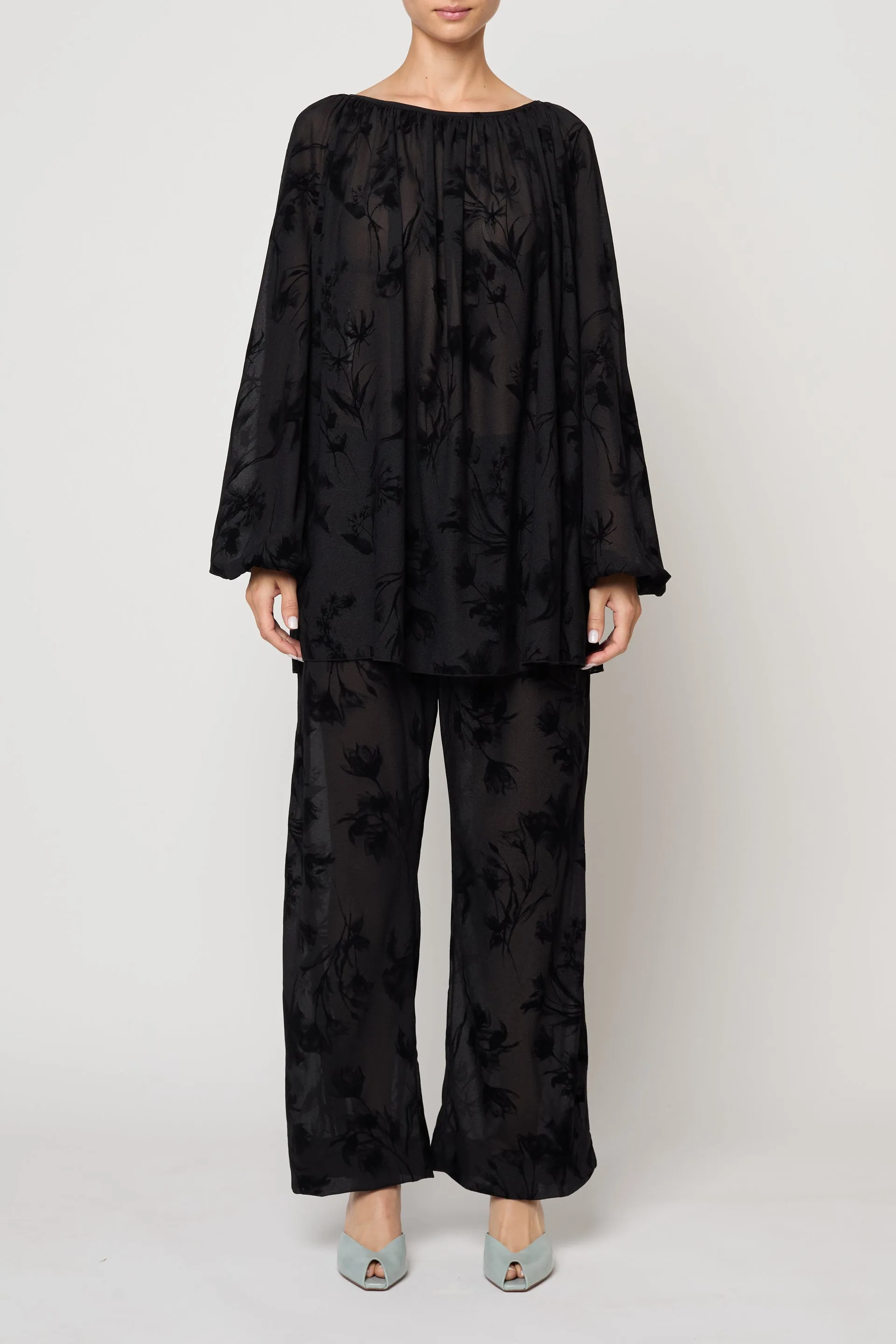 Soraia Tunic in Flower Flock Crepe sold by Atelier Delphine product image thumbnail 2