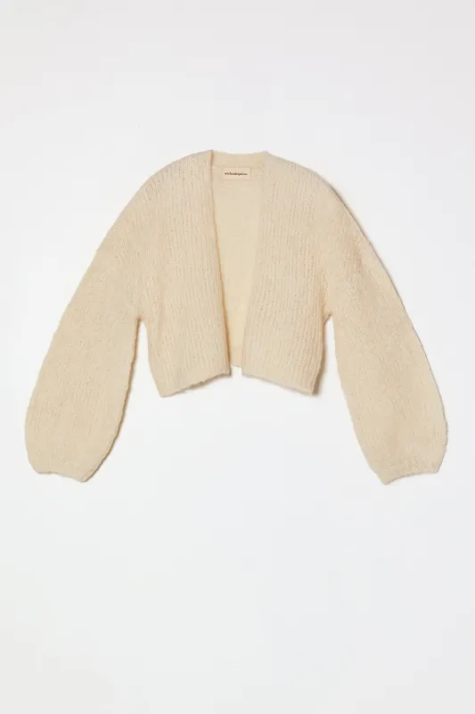 Super Crop Cora Cardigan in Suri Alpaca made by Atelier Delphine