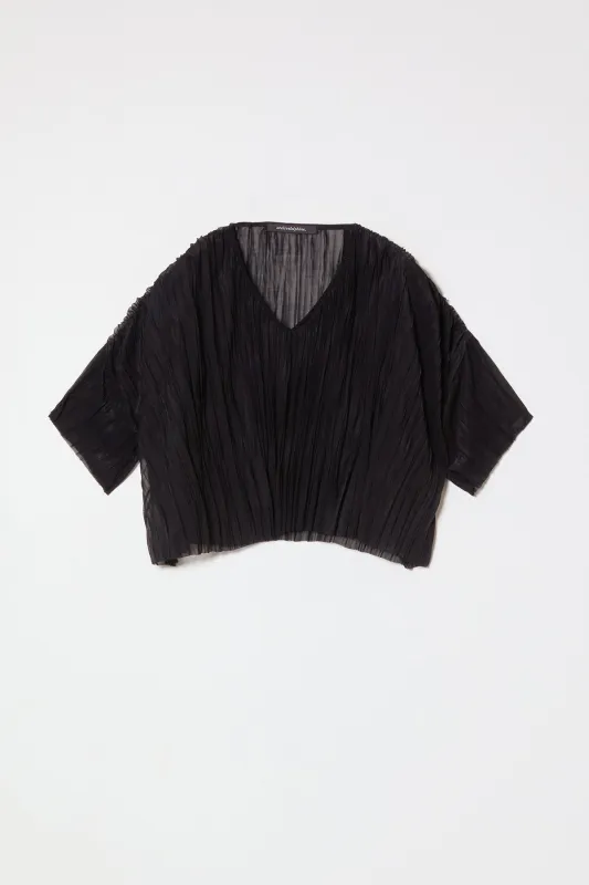 Flared Tee in Random Pleats Chiffon made by Atelier Delphine