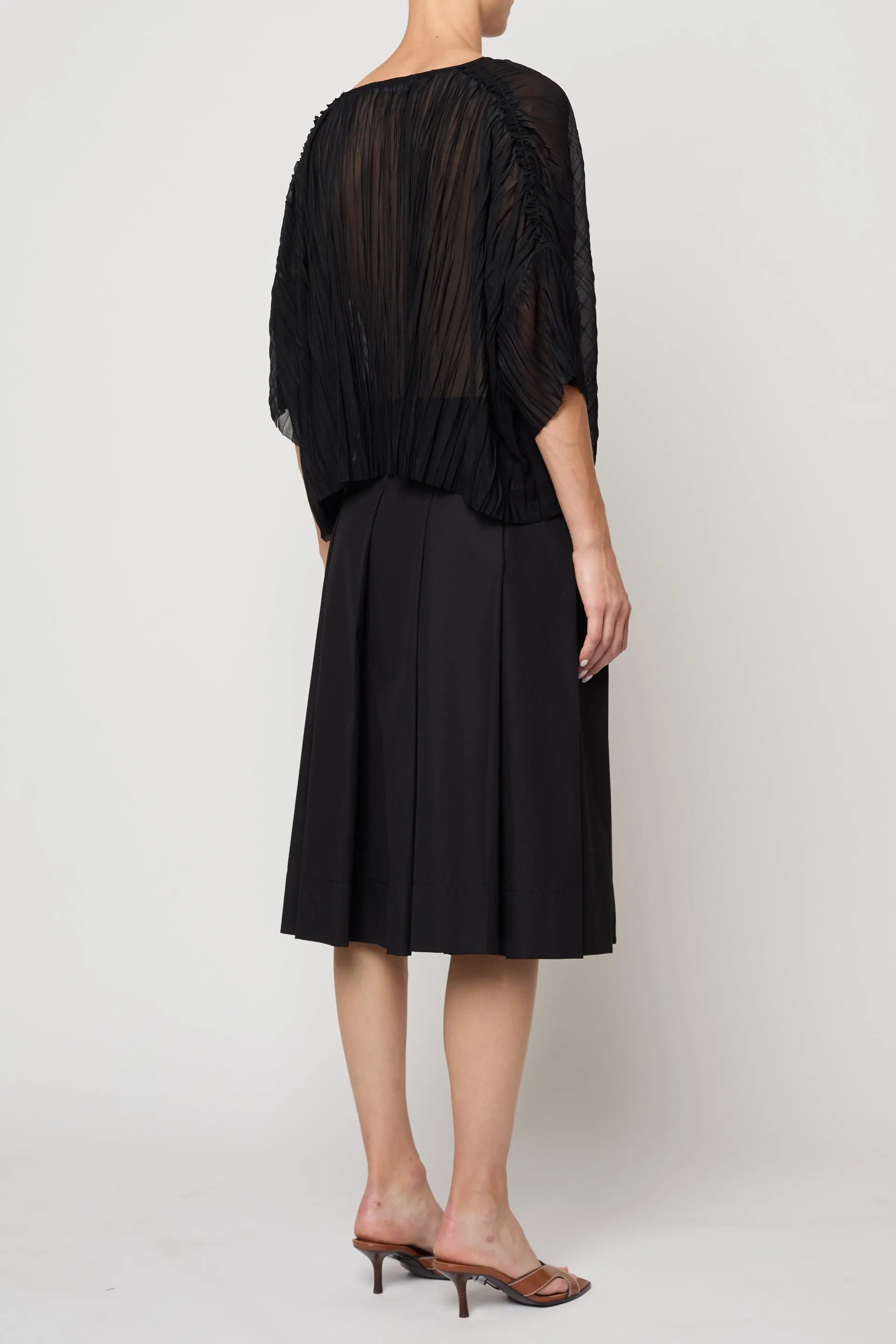 Flared Tee in Random Pleats Chiffon sold by Atelier Delphine product image thumbnail 3