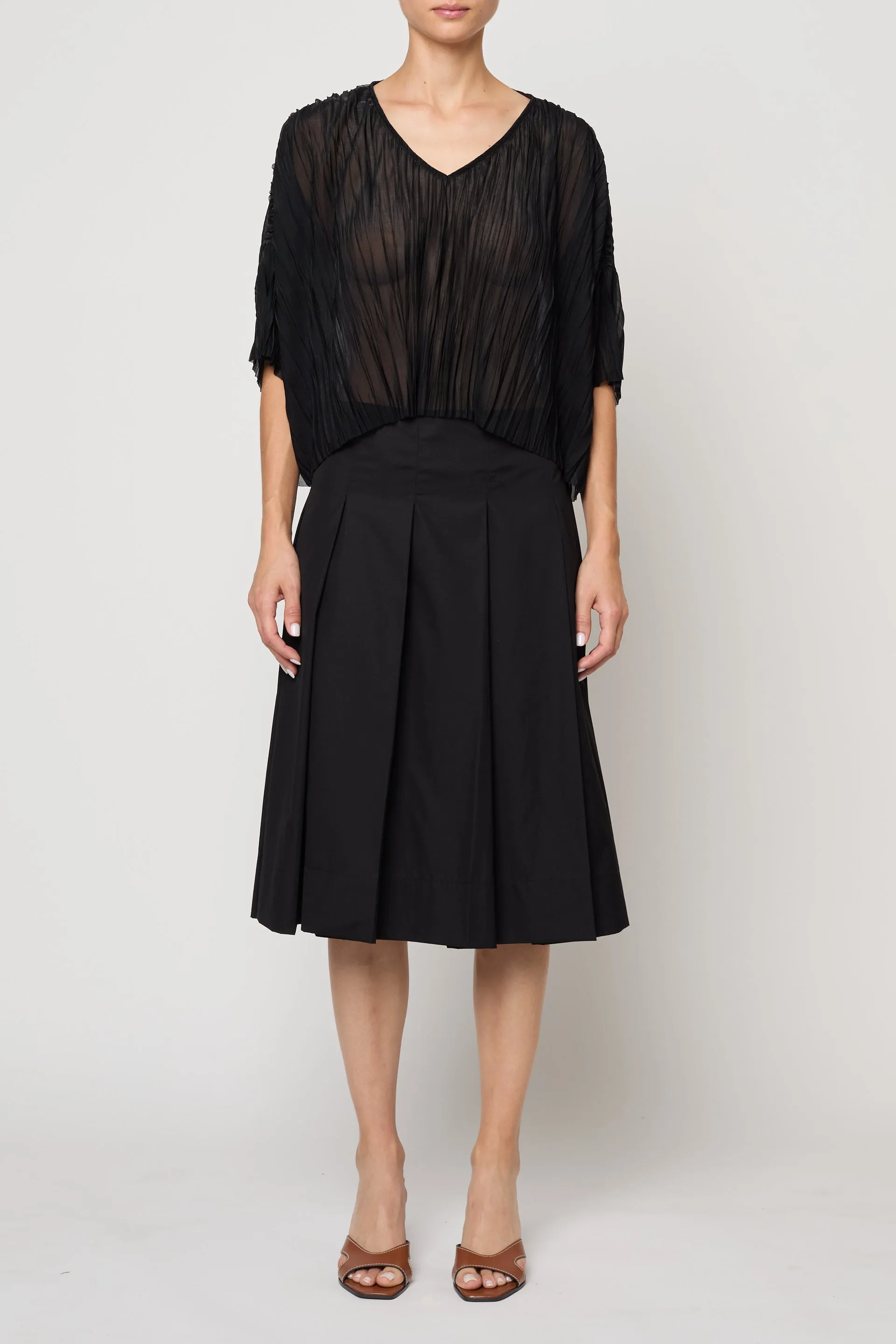 Flared Tee in Random Pleats Chiffon sold by Atelier Delphine product image thumbnail 2