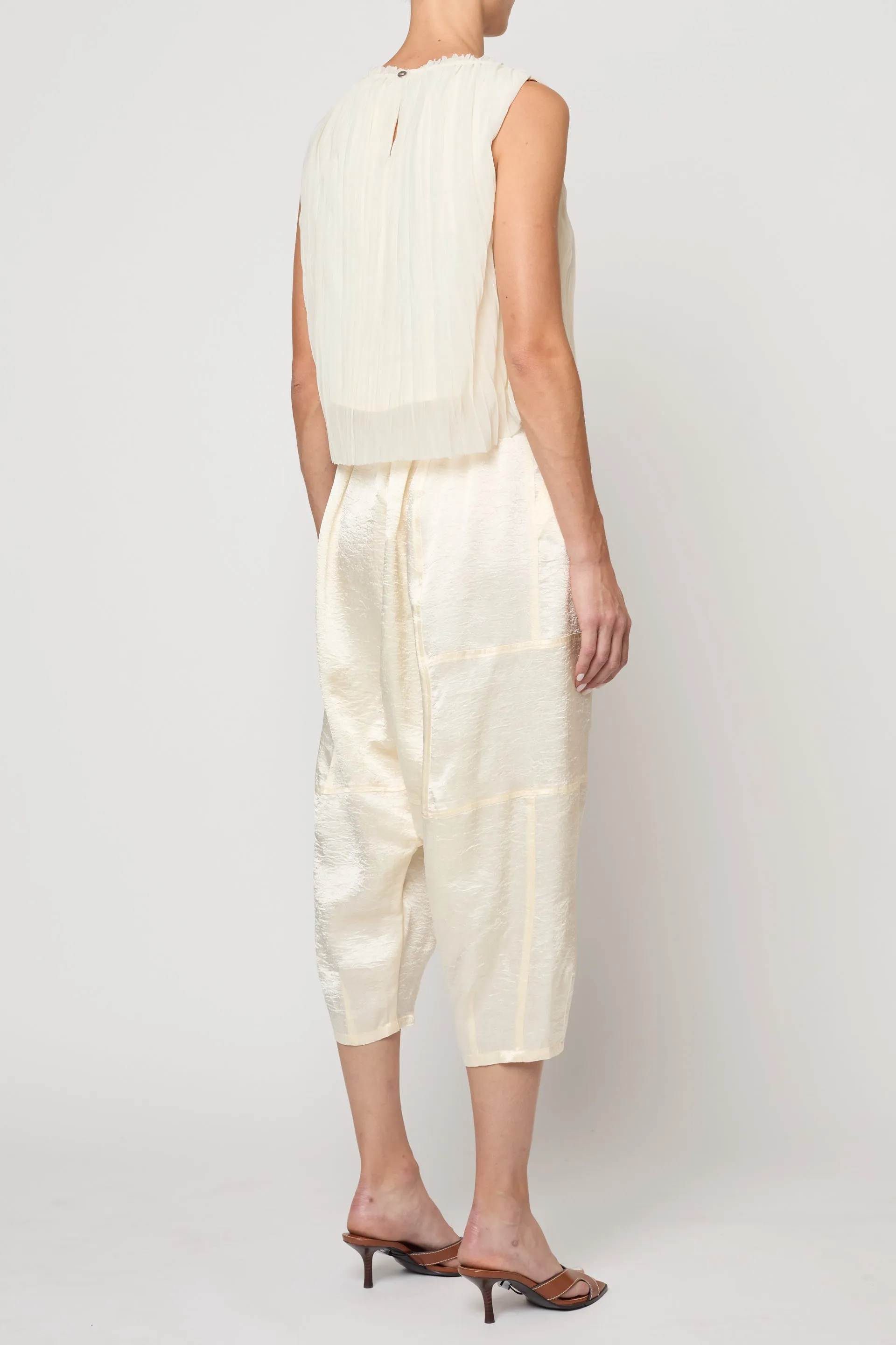 Crop Tank in Random Pleats Chiffon sold by Atelier Delphine product image thumbnail 4