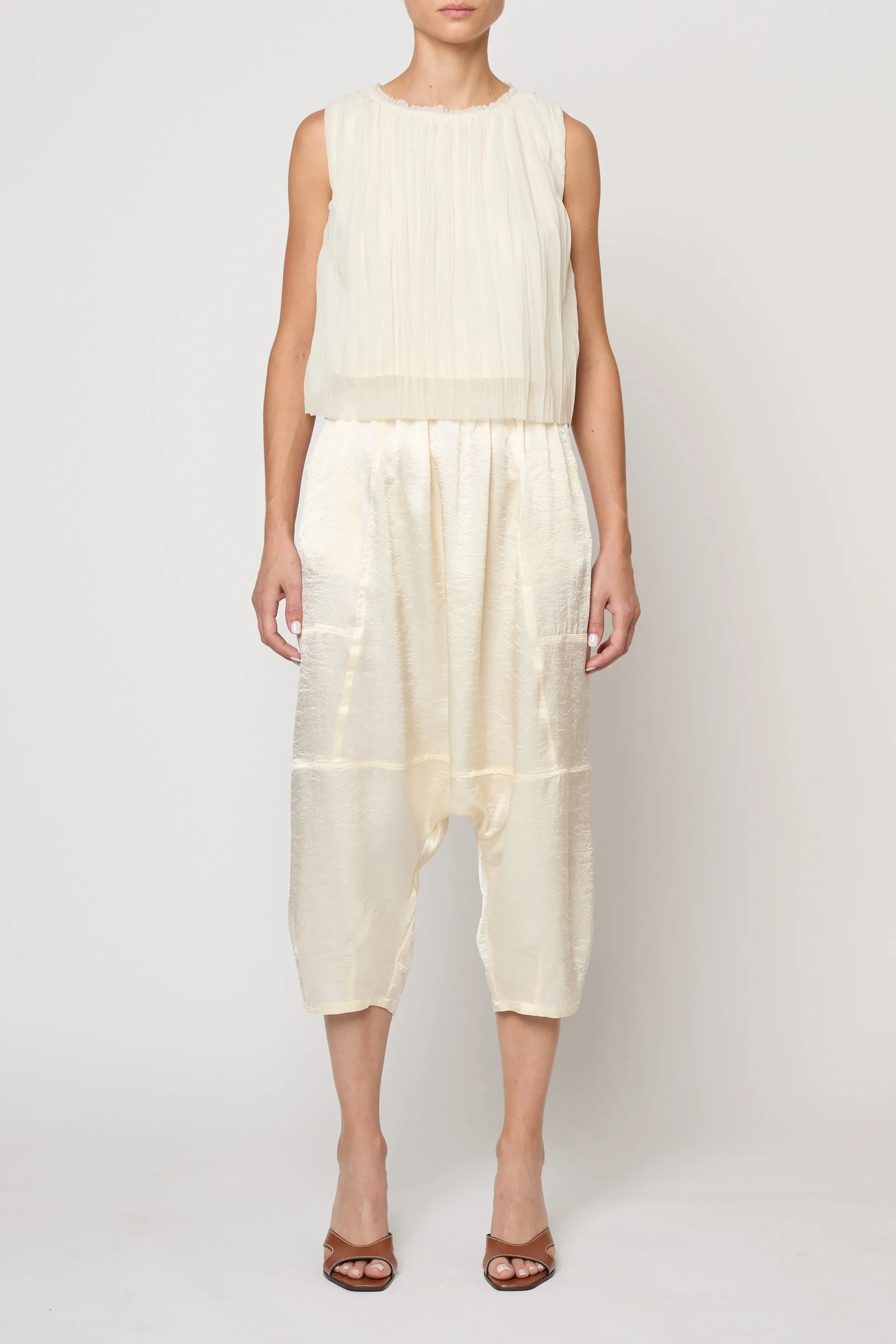 Crop Tank in Random Pleats Chiffon sold by Atelier Delphine product image thumbnail 2
