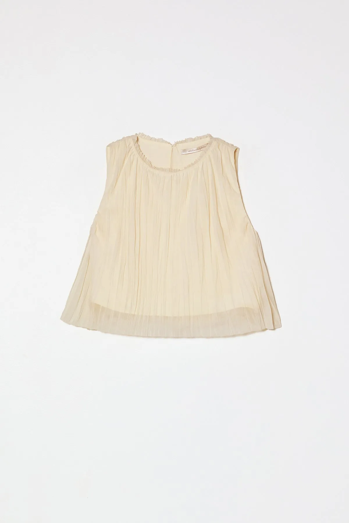 Crop Tank in Random Pleats Chiffon sold by Atelier Delphine