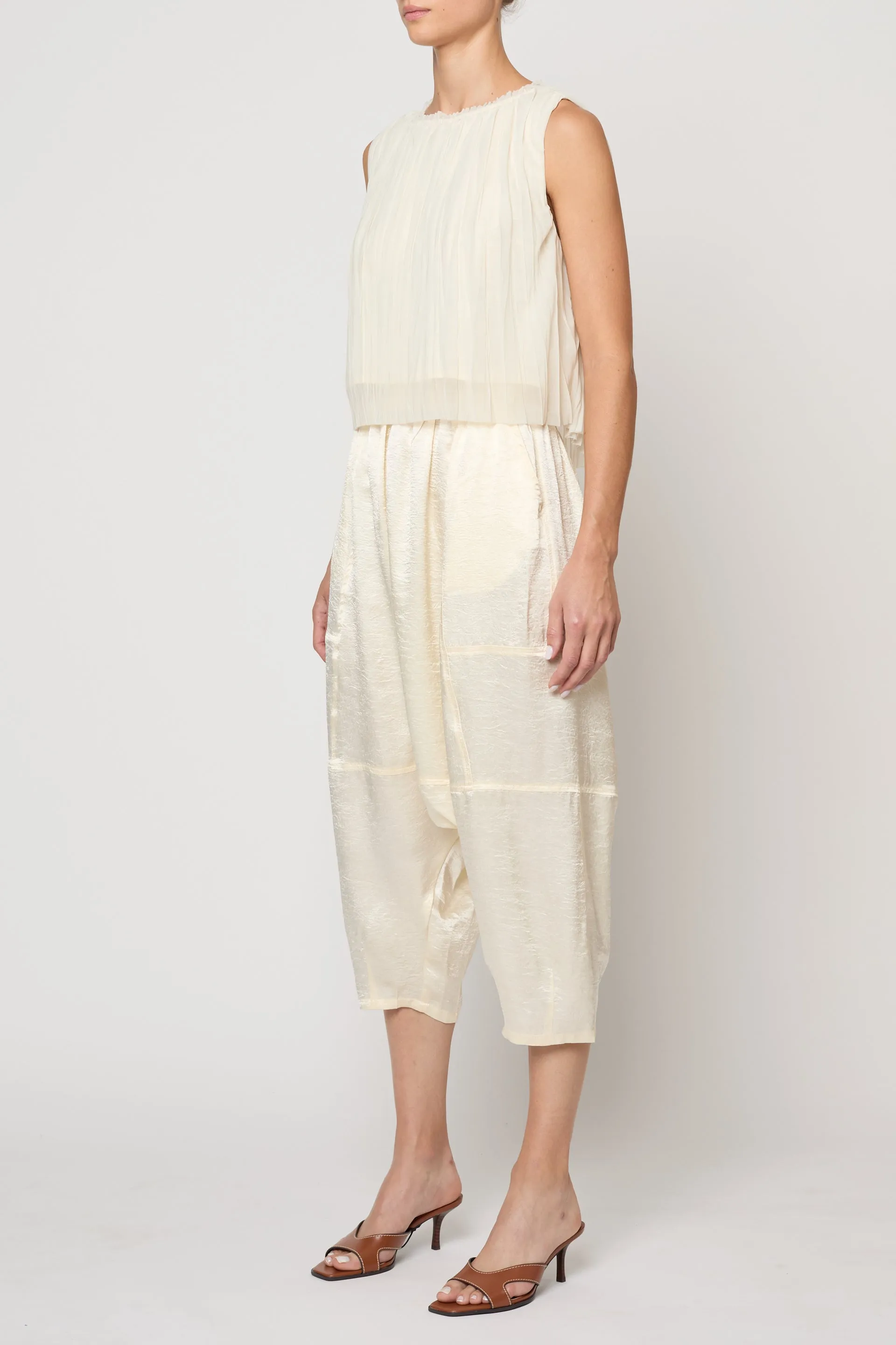 Crop Tank in Random Pleats Chiffon sold by Atelier Delphine product image thumbnail 3