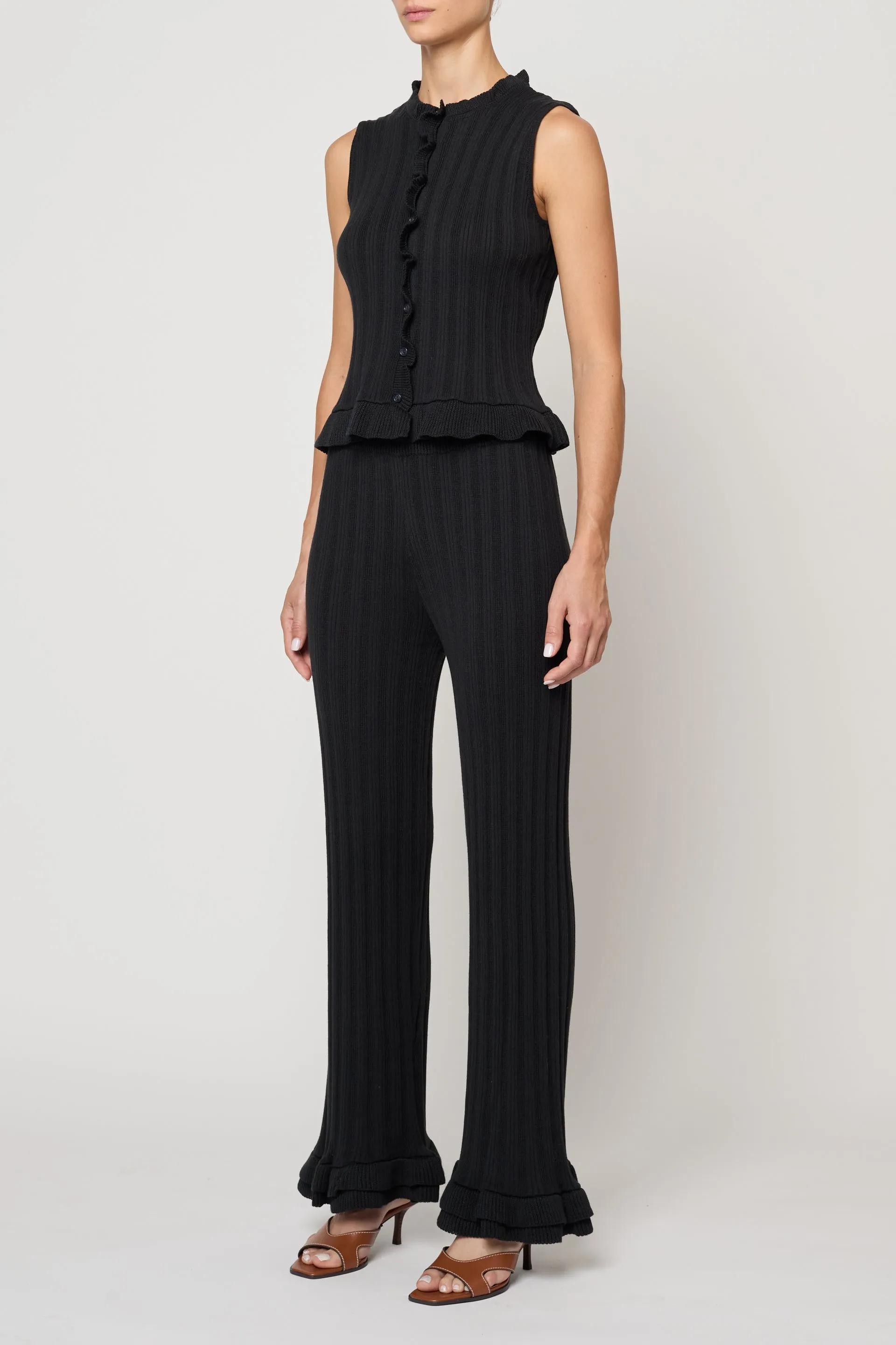 Pointelle Ruffle Top sold by Atelier Delphine product image thumbnail 3