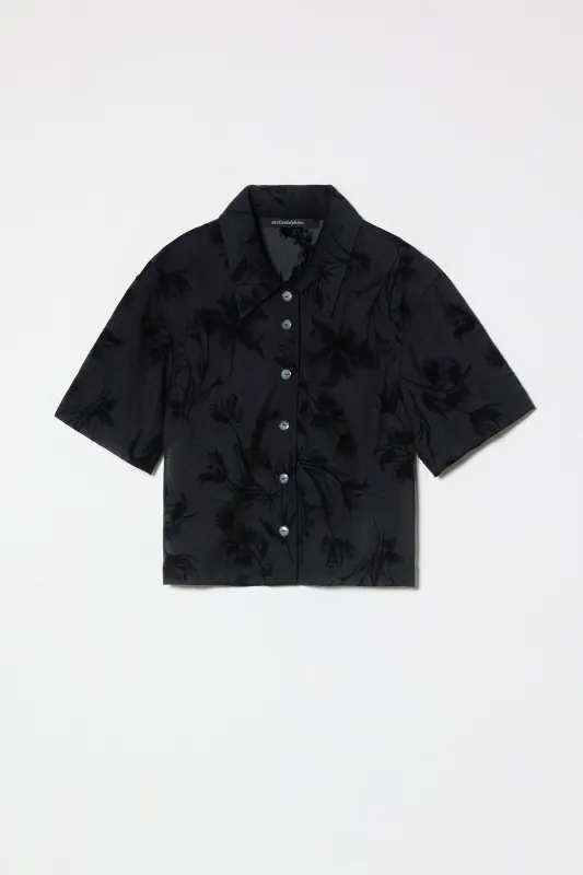 Anouk Blouse in Flower Flock Crepe made by Atelier Delphine